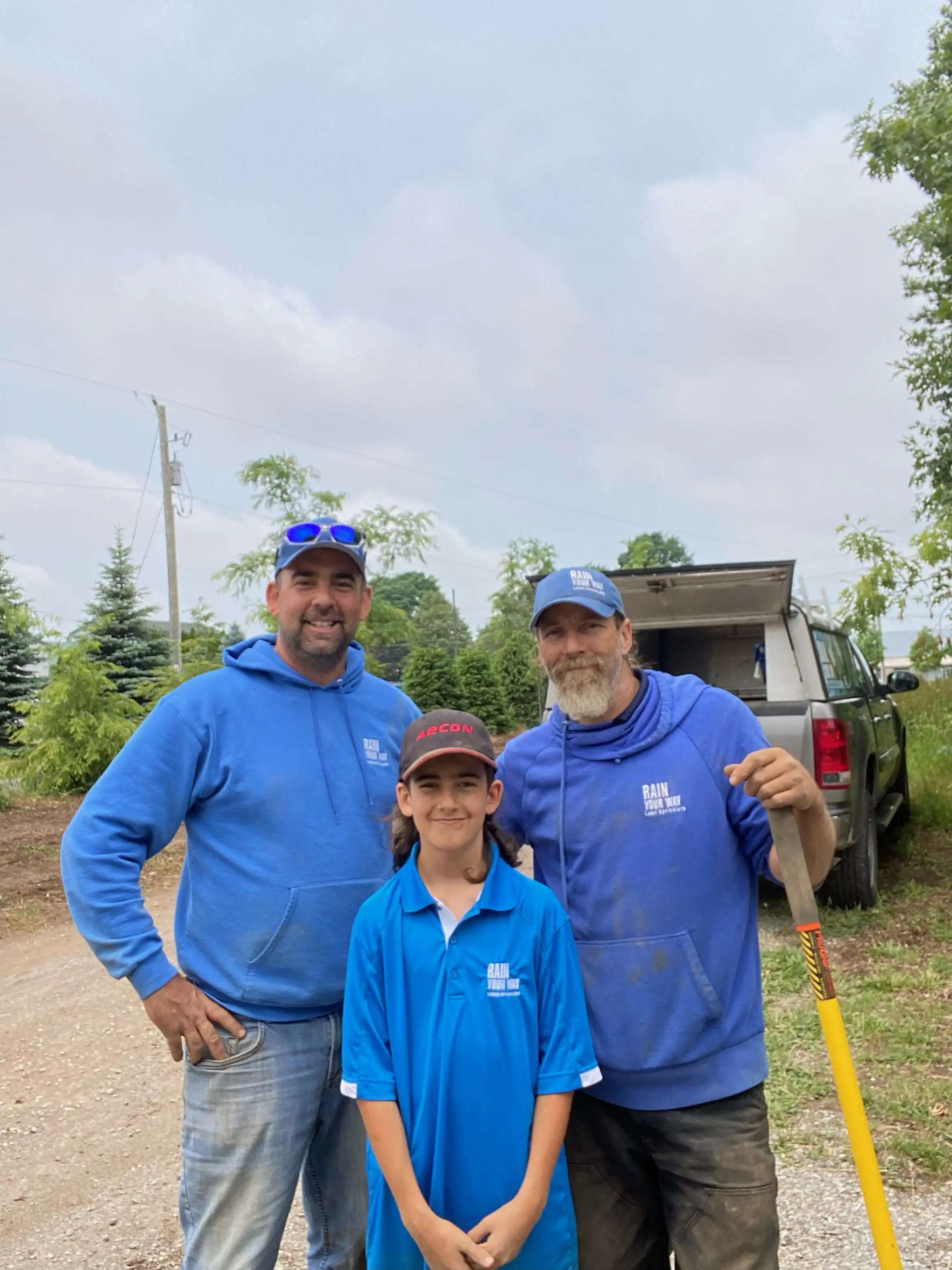 Rain Your Way irrigation specialist on site